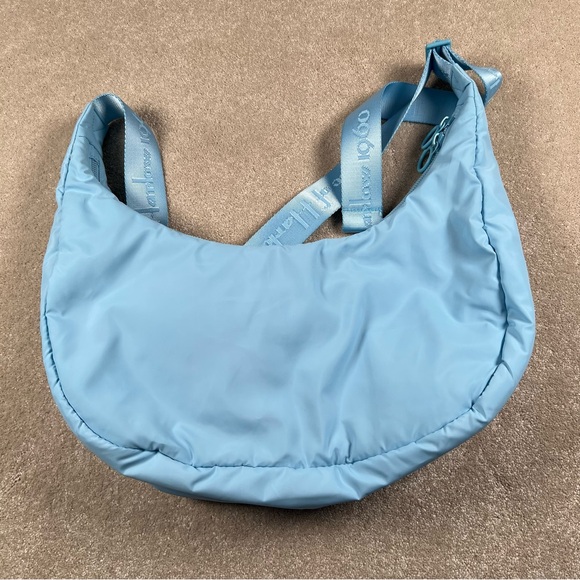 House of Harlow 1960 Crescent Moon Nylon Puffy Powder Blue Crossbody Bag - Picture 11 of 16